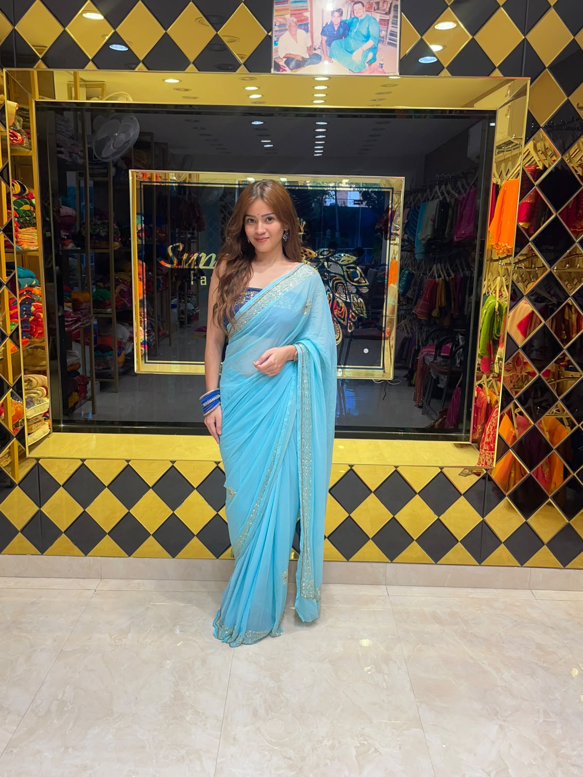 Golden Pearl Designer Saree (S44)