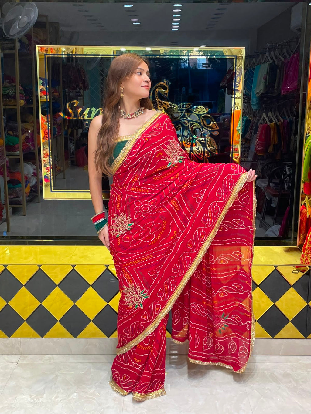 Red Chunari Designer Saree (S47)