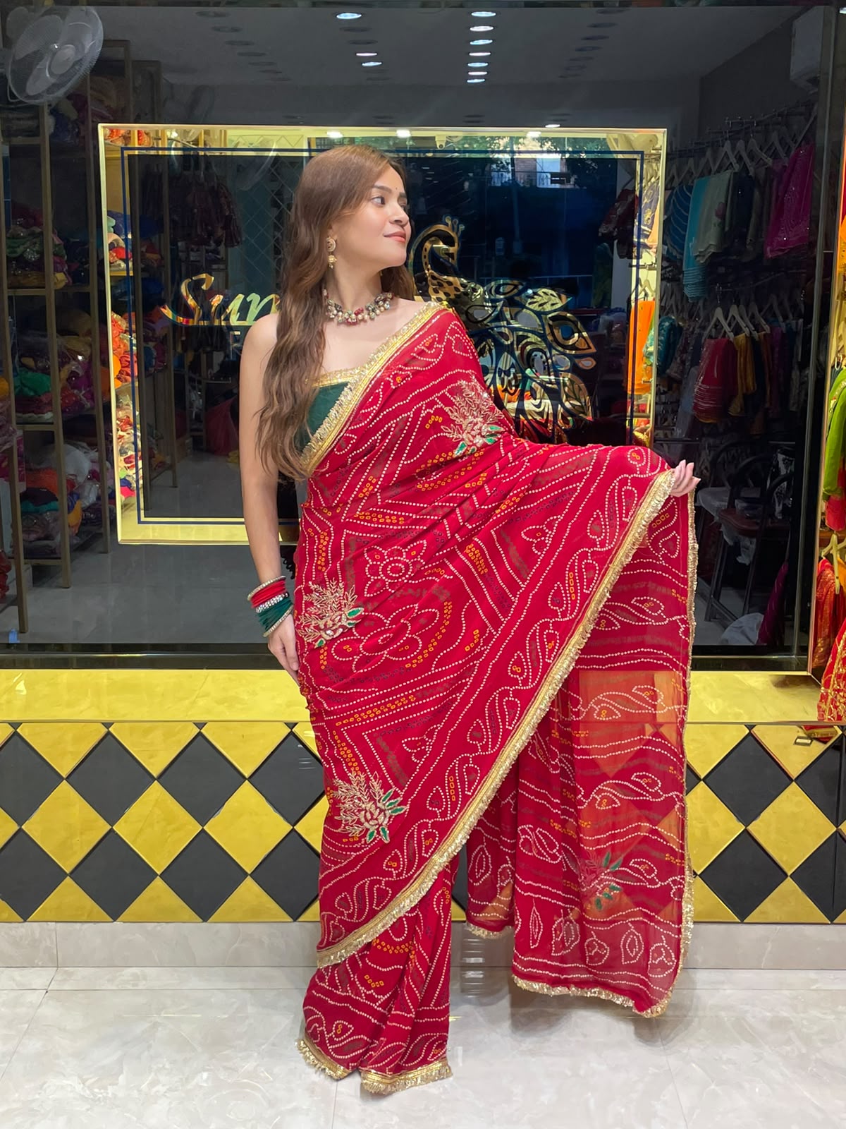Red Chunari Designer Saree (S47)