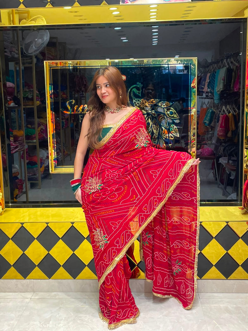 Red Chunari Designer Saree (S47)