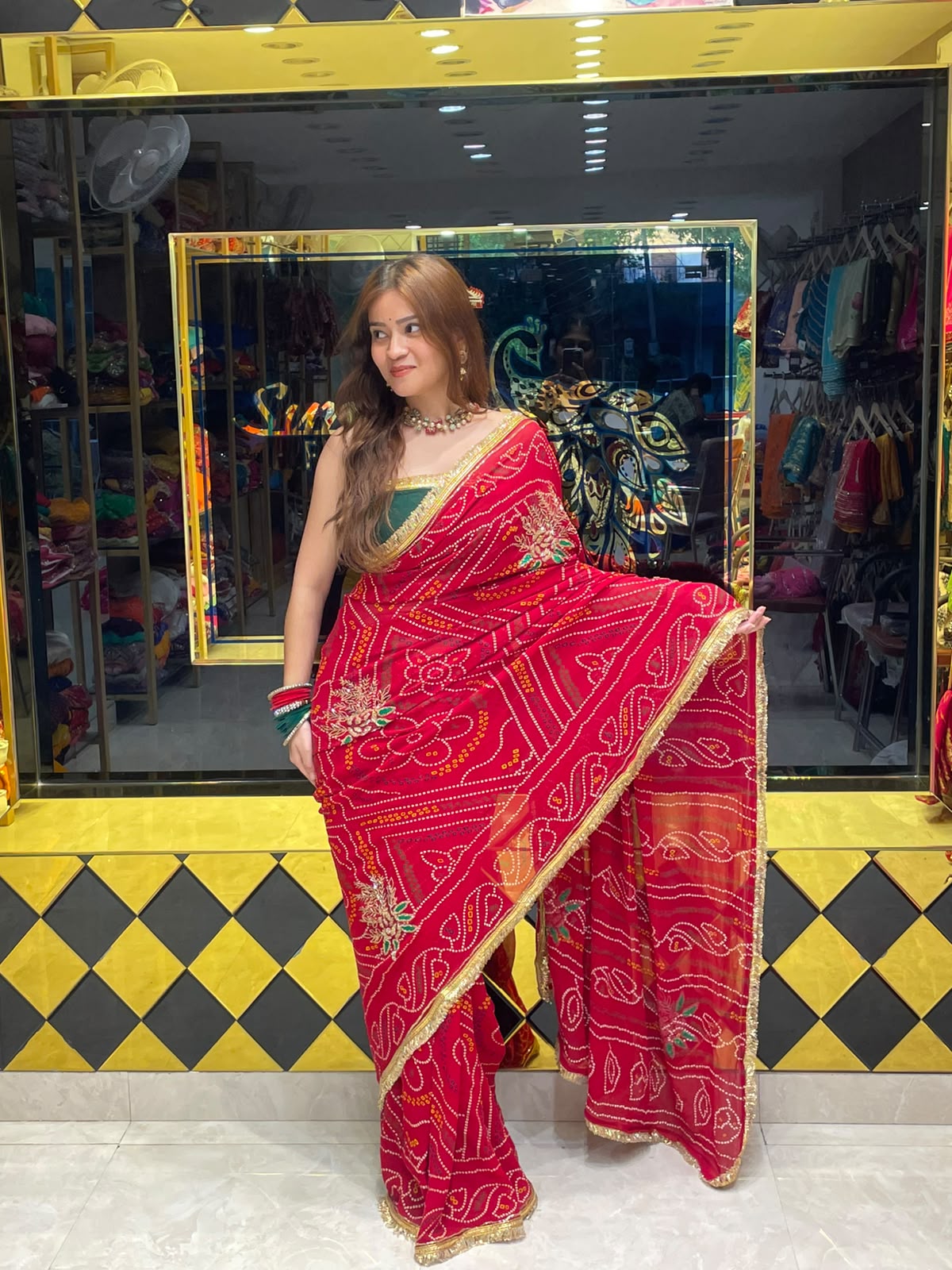 Red Chunari Designer Saree (S47)