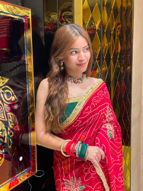 Red Chunari Designer Saree (S47)