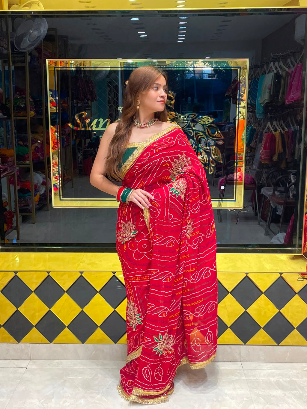 Red Chunari Designer Saree (S47)