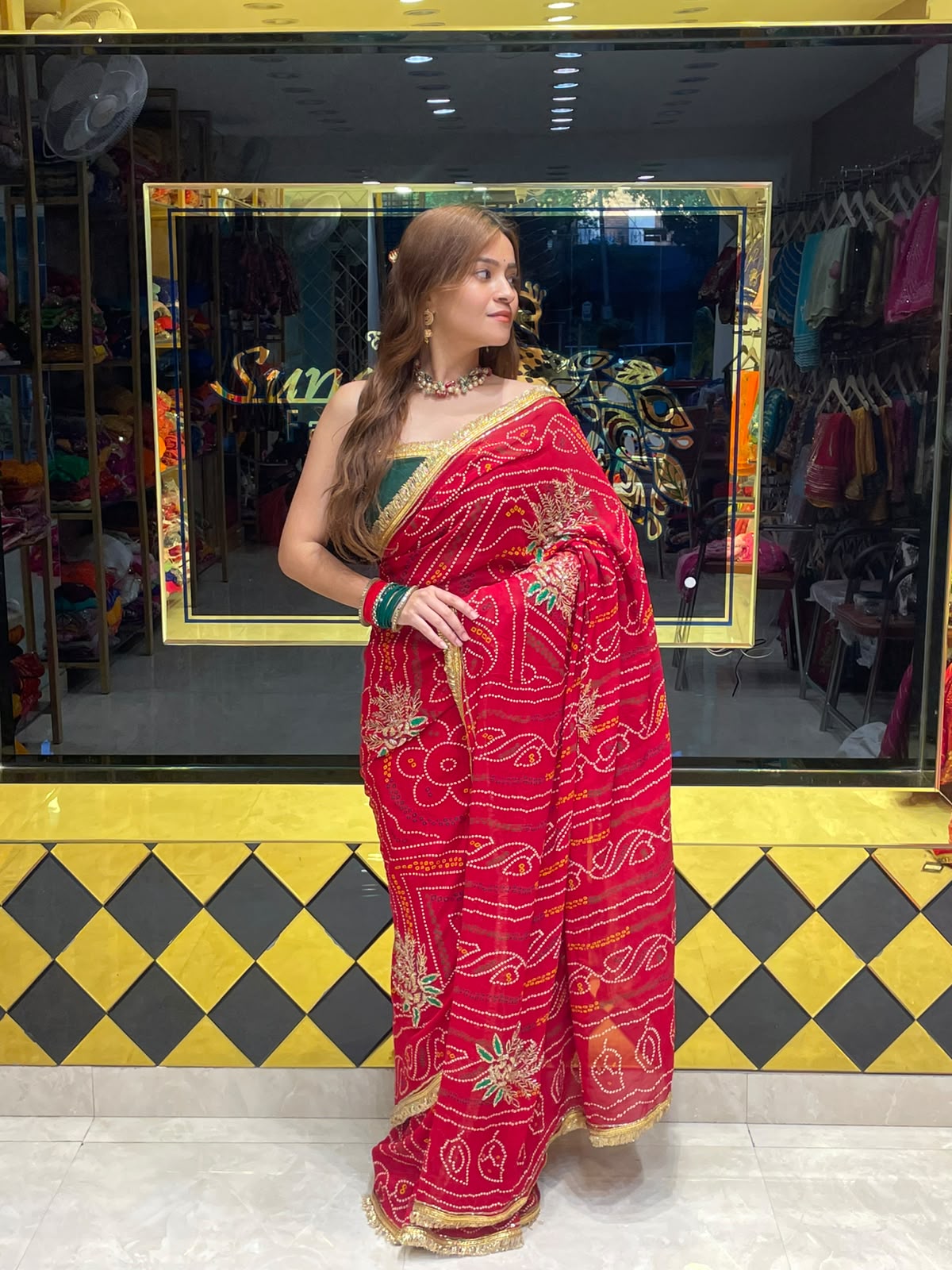 Red Chunari Designer Saree (S47)
