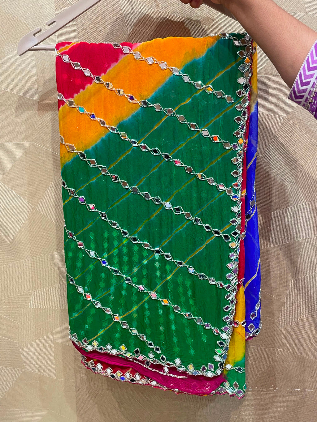 Multicolour Mirror Handcrafted Saree (348)