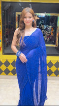 Blue Katdana Handcrafted Saree (349)