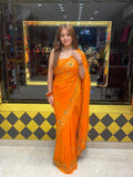 Orange Pittan Zari Designer Saree (354)
