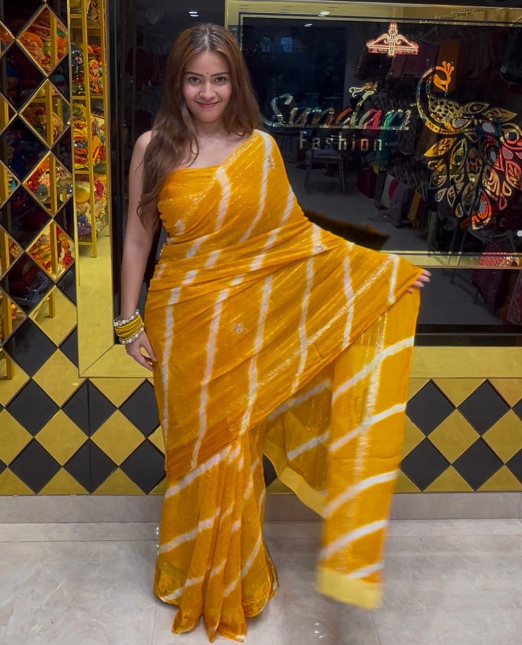 Lehriya Designer Handcrafted Saree (S50)
