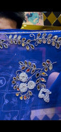 Blue  Mirror Handcrafted Saree (S51)