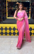 Pink ombre Katdana & Mirror work Saree (S54)