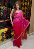 Pink ombre Designer Saree (S56)