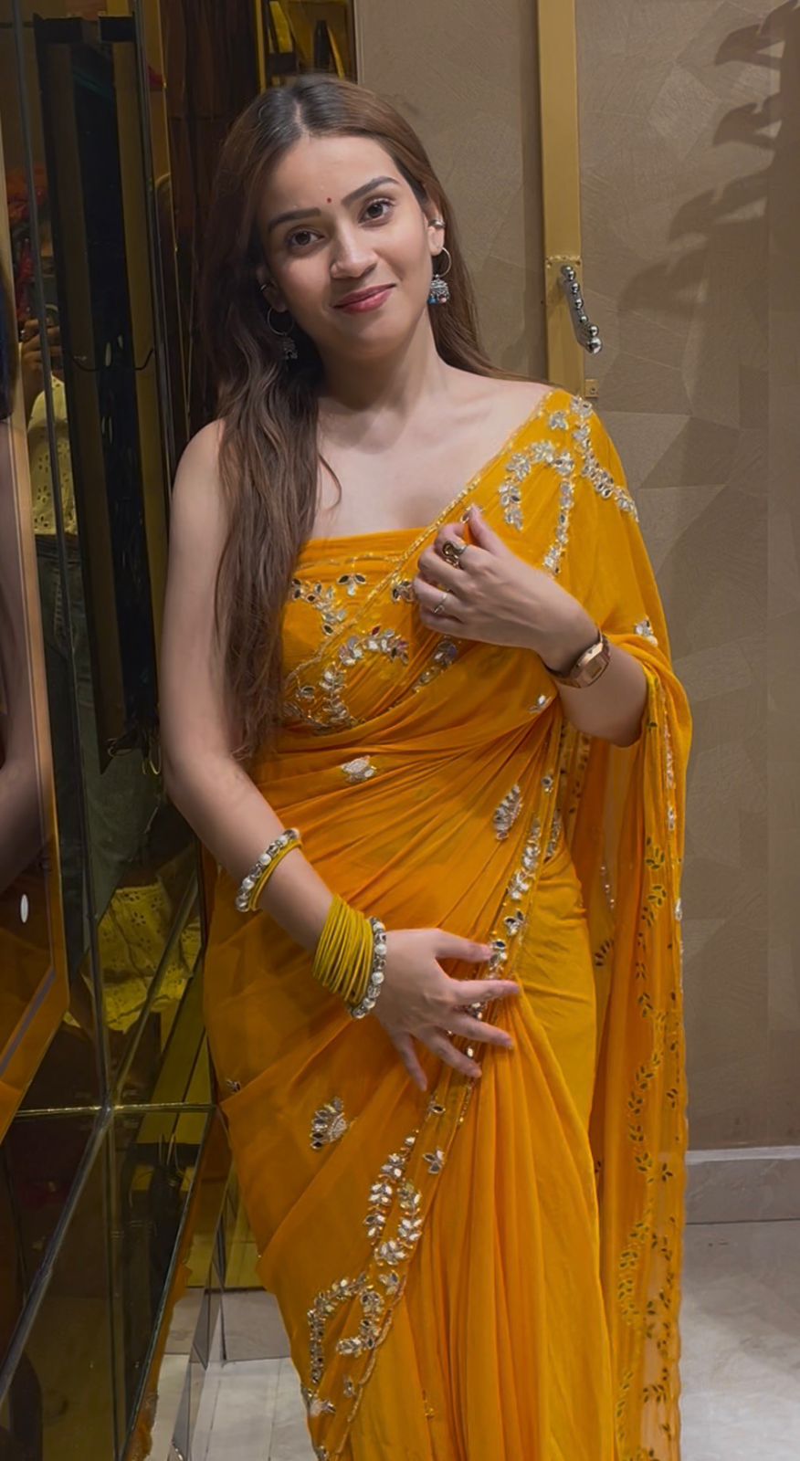 Mirror & Pearl Designer Saree (S59)