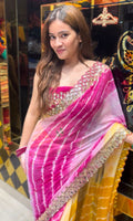 Multi Lehriya Mirror Handcrafted Saree (375)