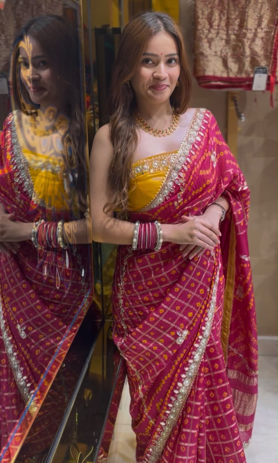 Rani Gajji Ghatchola Bandhej Handmade Saree (377)