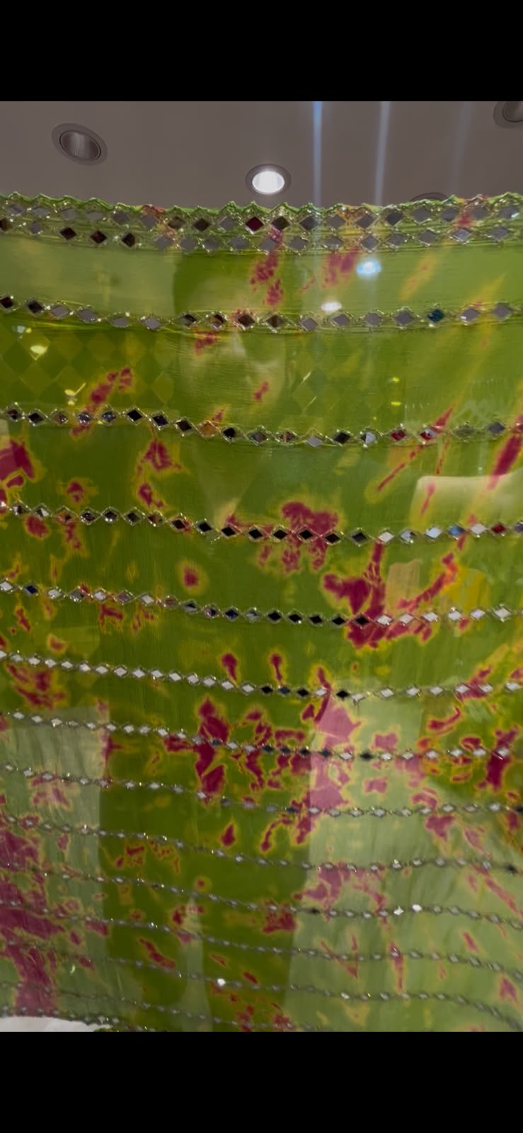 Vibrant Shibori Mirror Handcrafted Saree (381)