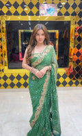 Green Gotapati Bandhej Handcrafted Saree (382)