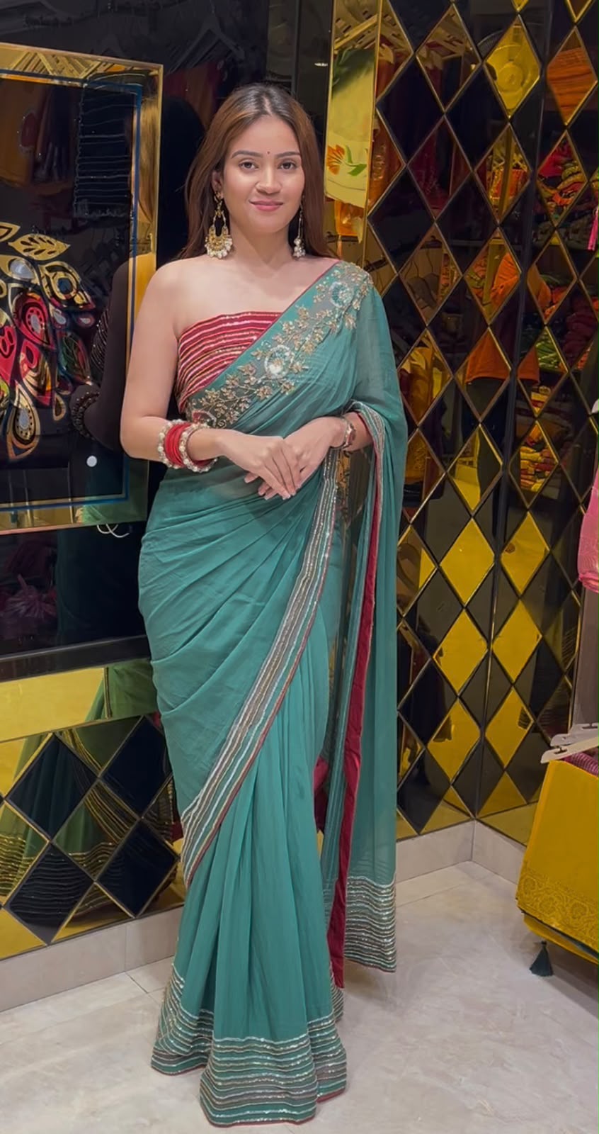 Pearl & Katdana Multiple Handwork Saree (386)