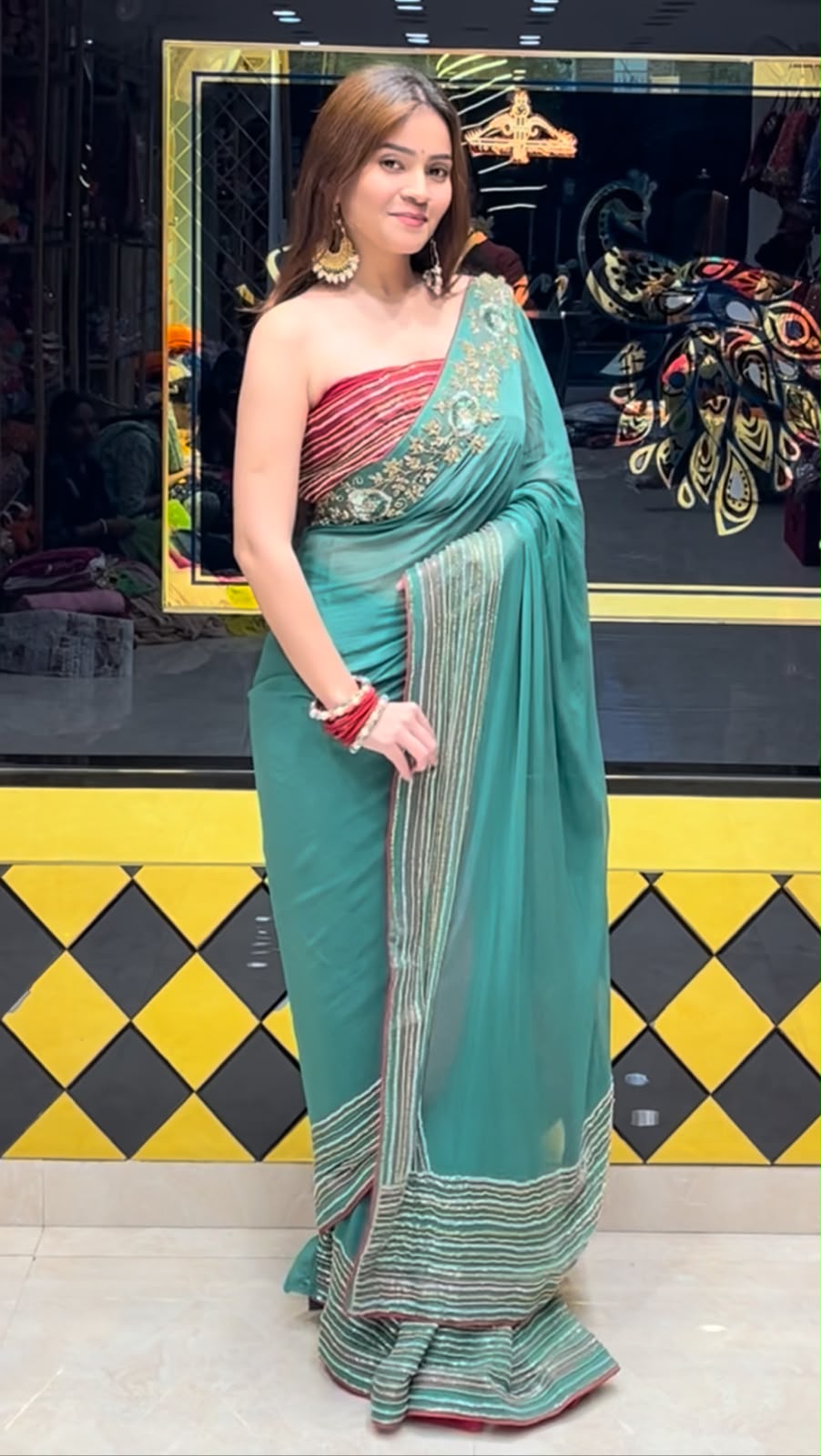 Pearl & Katdana Multiple Handwork Saree (386)