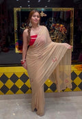Beige Sequence Katdana Diamond Handcrafted Saree (S76)