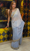 Dual Shade Mirror & Gotapati Handcrafted Saree (389)