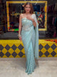 Powder Blue Handcrafted Partywear Saree (392)