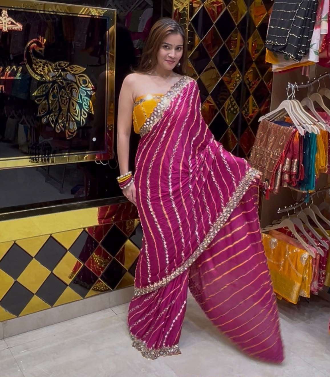 Lehriya & Gotapati Handcrafted Designer Saree (393)