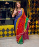 Multi Lehriya Mirror and pearl designer saree (394)
