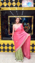 Dual Shade Gajji Silk Pearl Designer Saree (403)