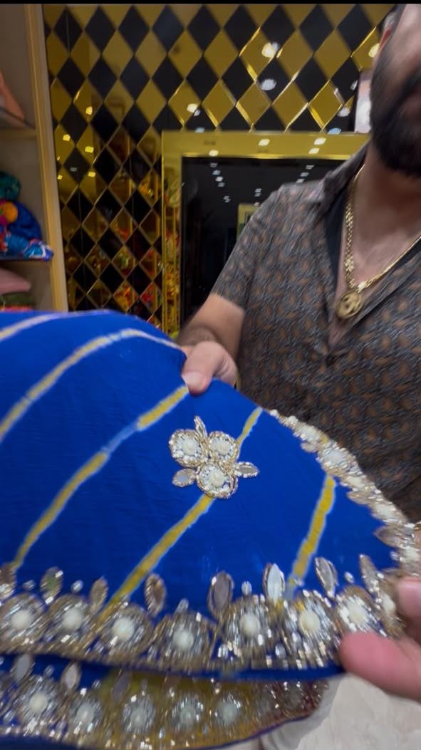 Multilehriya Pearl & Diamond Handcrafted Saree (405)