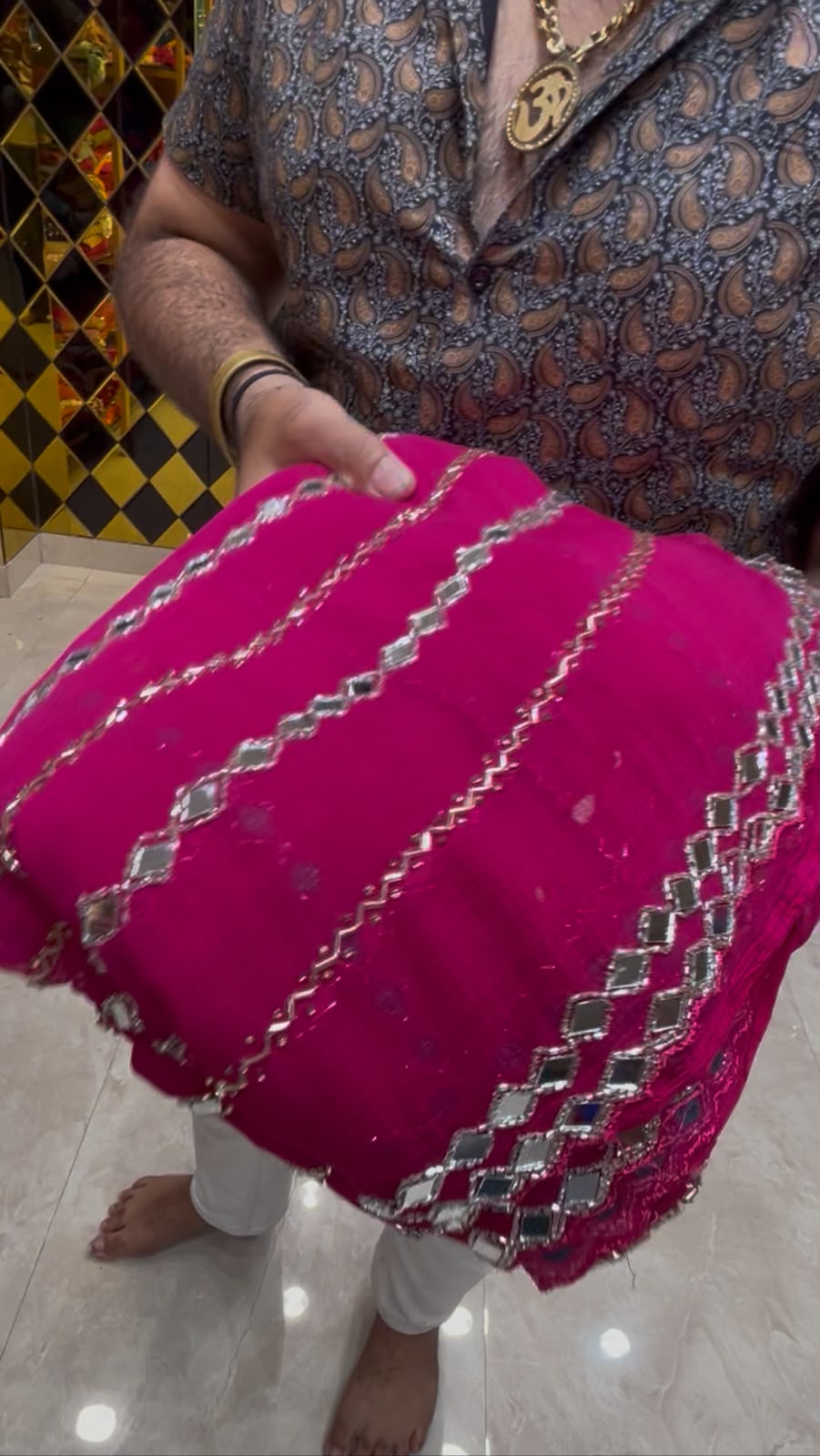 Rani Pink Handcrafted Partywear Saree (409)