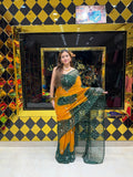 Pearl & Mirror Bandhej Designer Saree (S90)