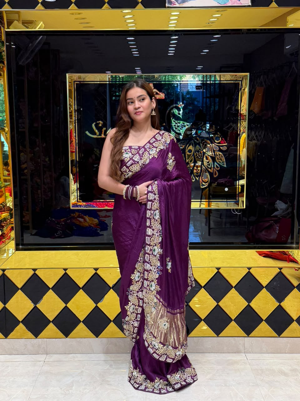 Traditional Magenta Pure Gaji Silk Designer Saree (411)