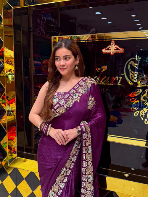 Traditional Magenta Pure Gaji Silk Designer Saree (411)
