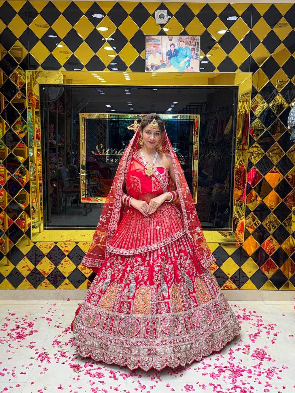 Red Designer Bridal Heavy Lehenga Set (B113)