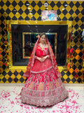Red Designer Bridal Heavy Lehenga Set (B113)