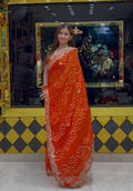 Orange Bandhej Gotapati Designer Saree (416)