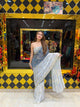Dual Shade Pearl And Mirror Handcrafted Saree (372)