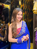 Blue Pearl & Katdana Multiple Handwork Saree (419)