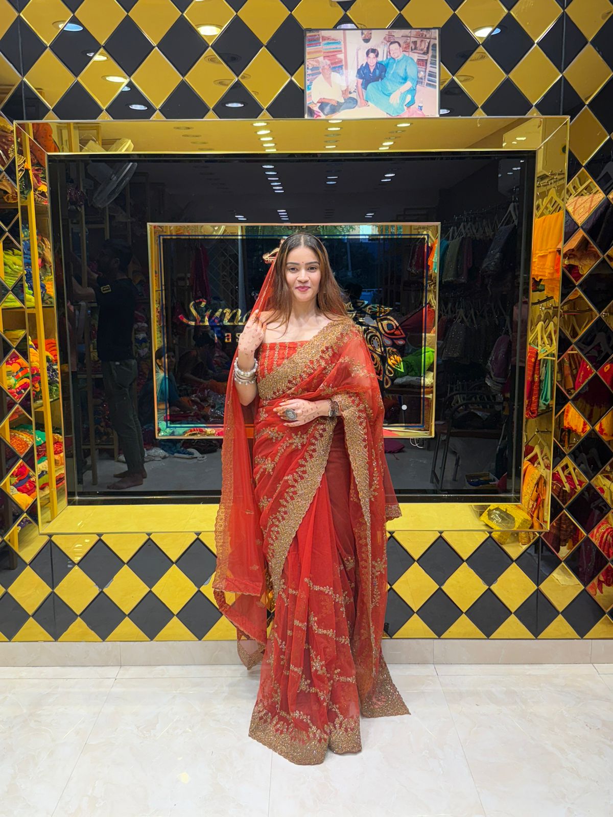 Bridal Designer Saree With Dupatta Set (425)