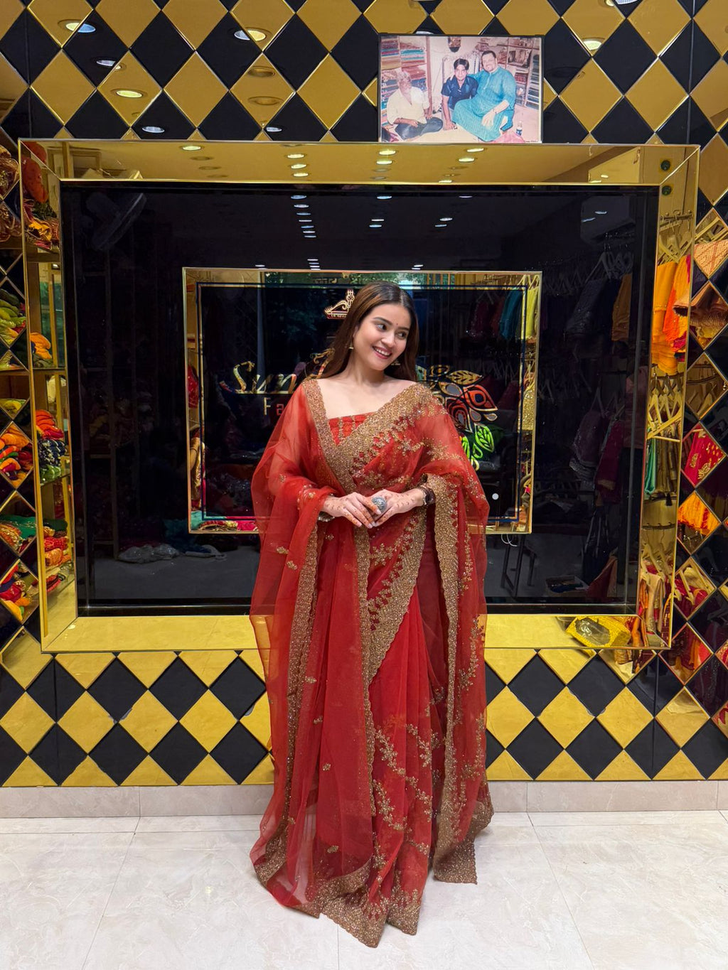 Bridal Designer Saree With Dupatta Set (425)