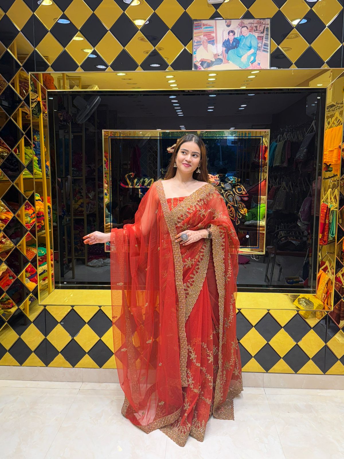 Bridal Designer Saree With Dupatta Set (425)