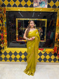Yellow Silk Zari & Katdana Designer Saree (S95)