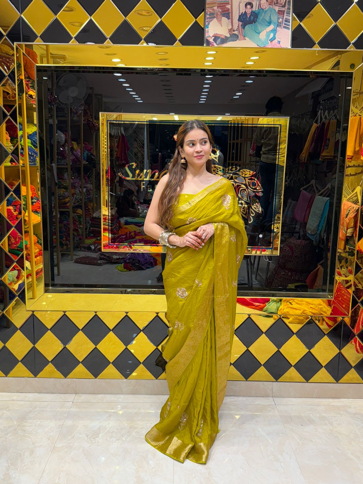 Yellow Silk Zari & Katdana Designer Saree (S95)