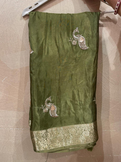 Yellow Silk Zari & Katdana Designer Saree (S95)