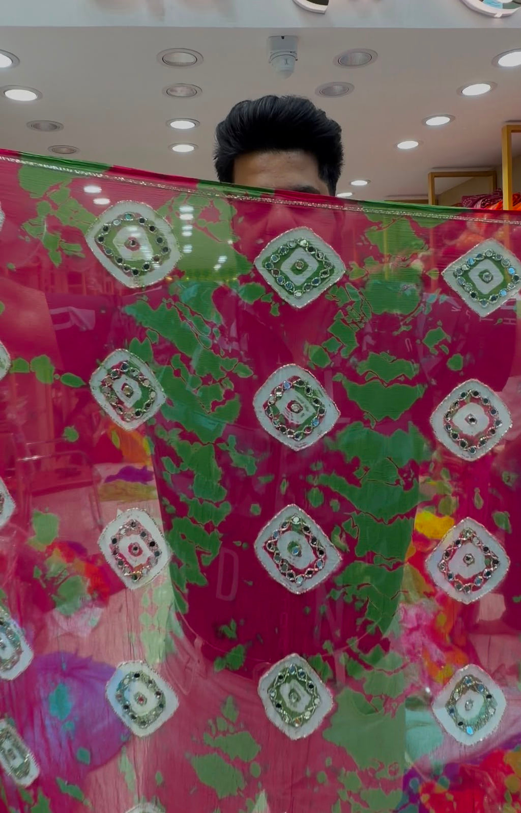 Rani Green Fancy Handcrafted Saree (S96)