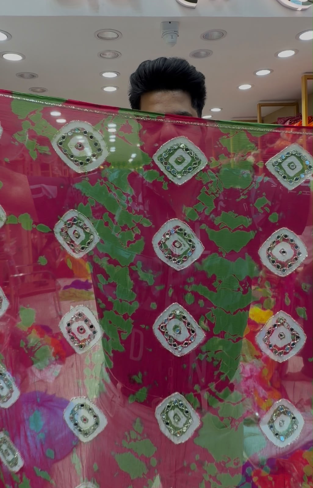 Rani Green Fancy Handcrafted Saree (S96)