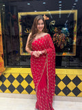 Red Celebrity Style Exclusive Handcrafted Saree (426)