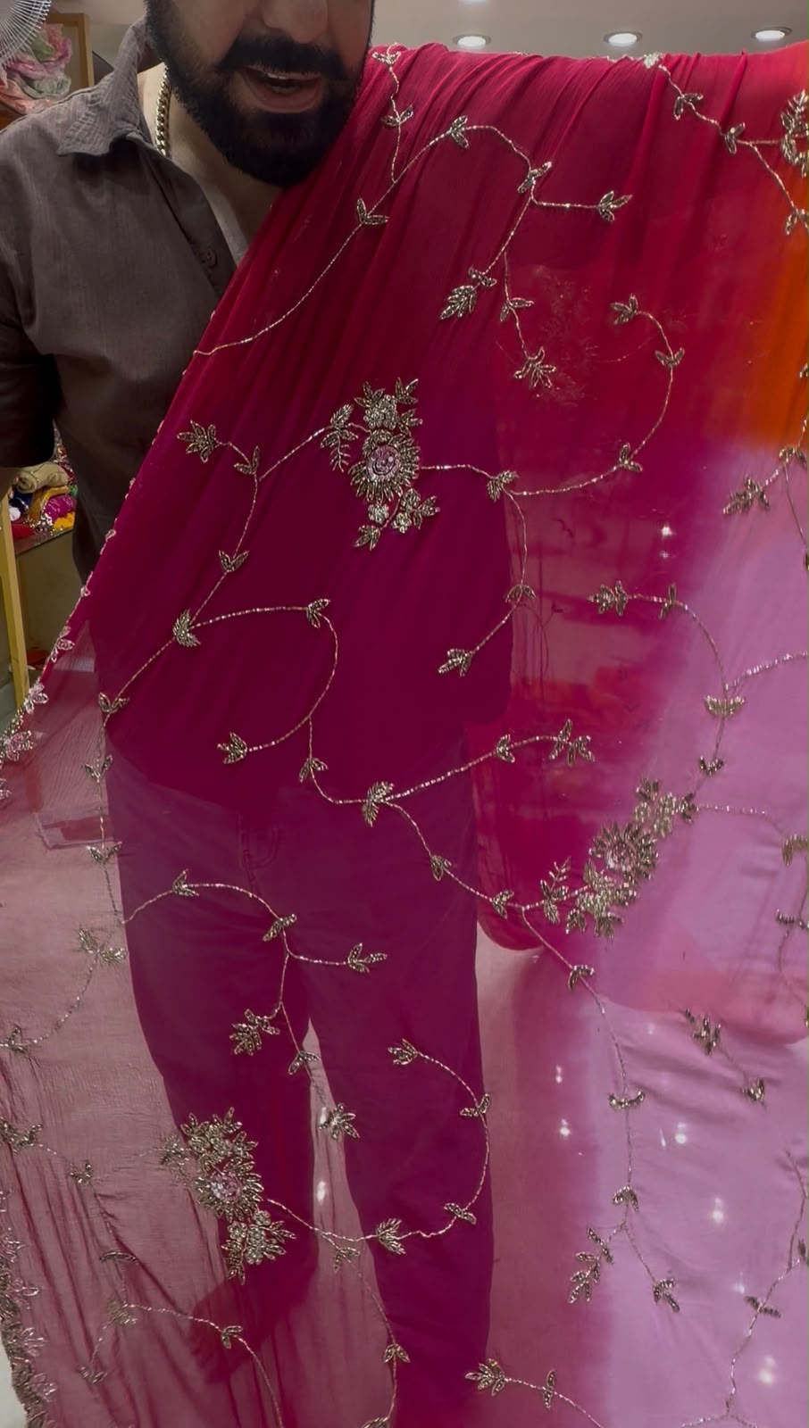 Multicolour Golden Pearl & Katdana Designer Saree (428)