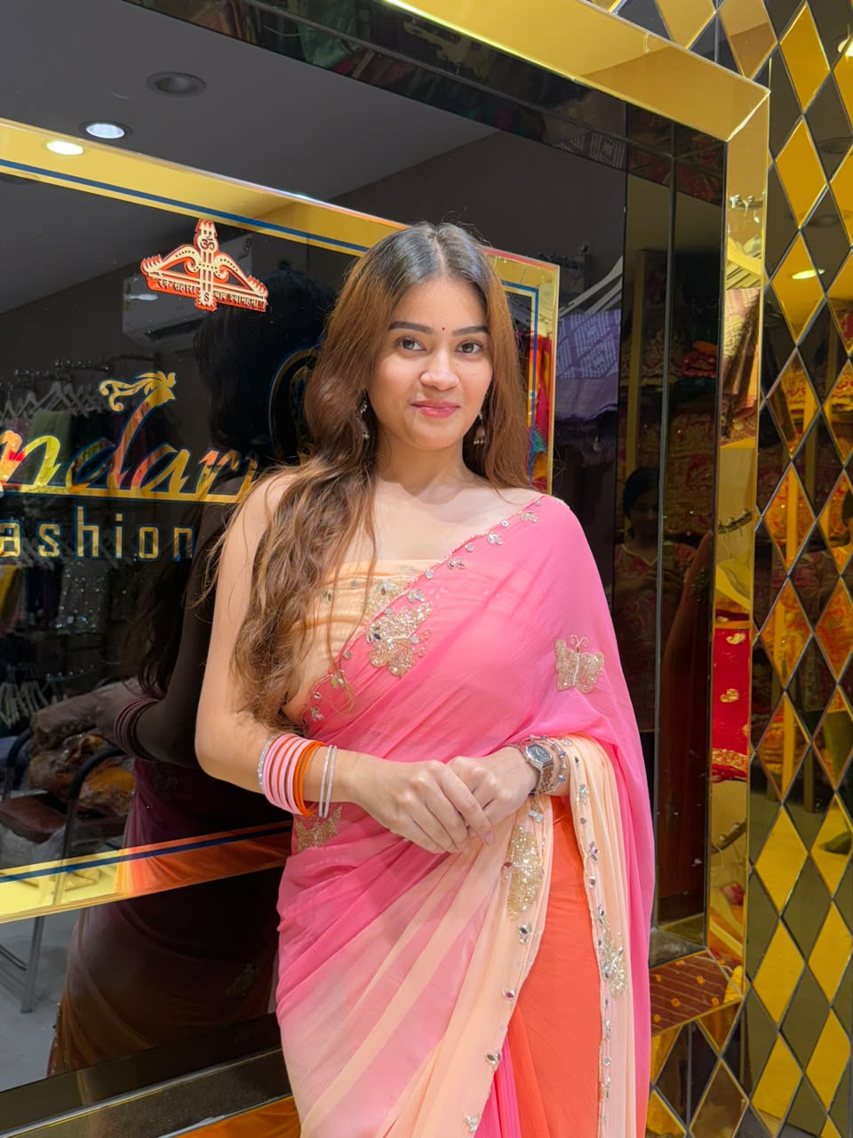 Multicolour Butterfly Handcrafted Designer Saree (S102)