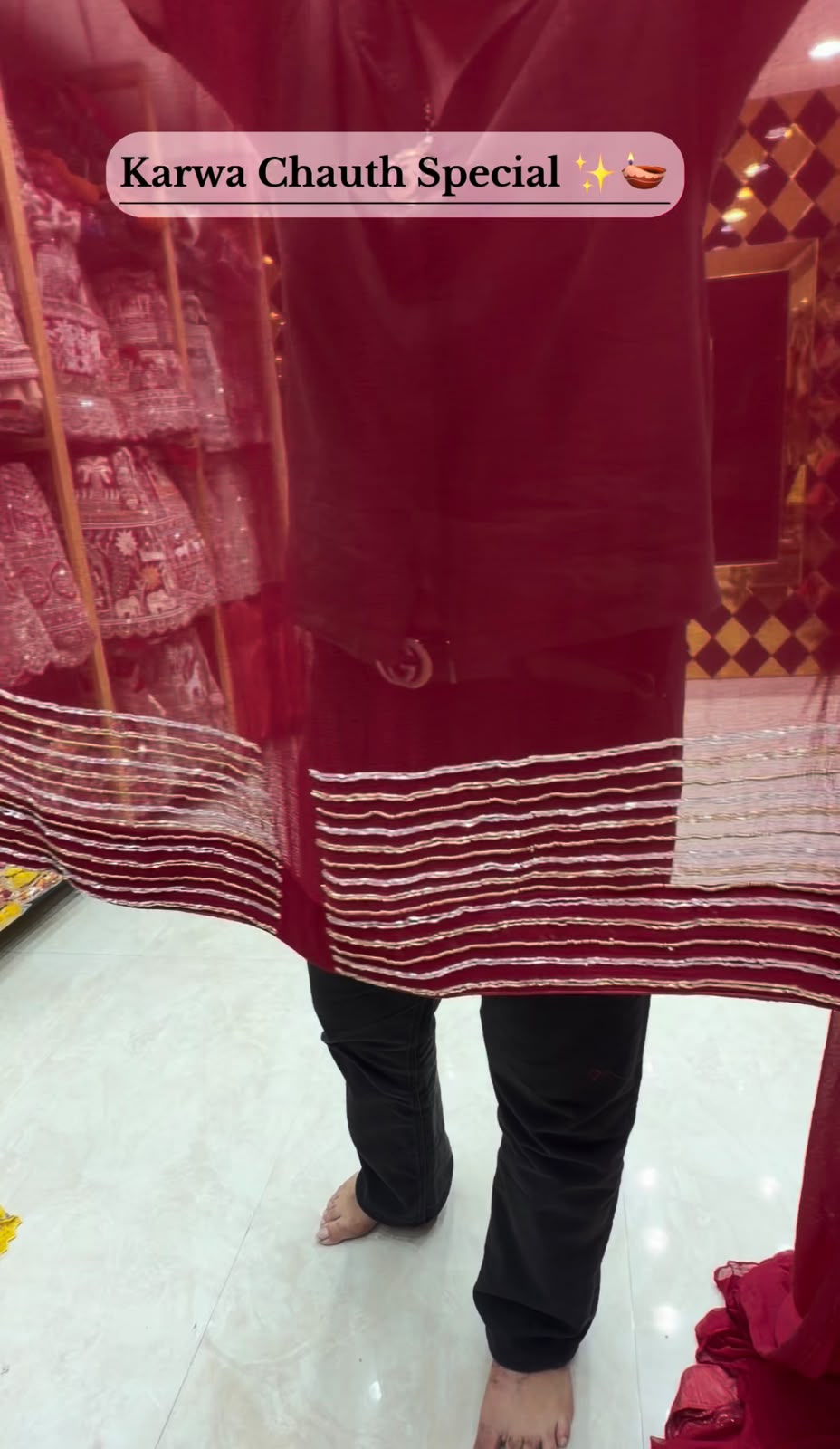 Red Pearl & Katdana Multiple Handwork Saree (435)